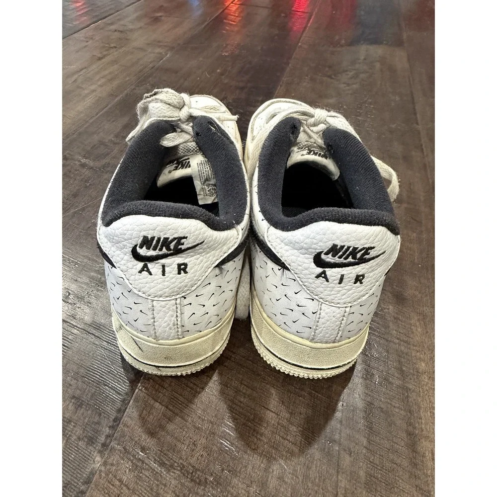 Nike Air Force 1 Low '07 White Black Swooshfetti Print DC9189-100 GS‎ Size 7Y